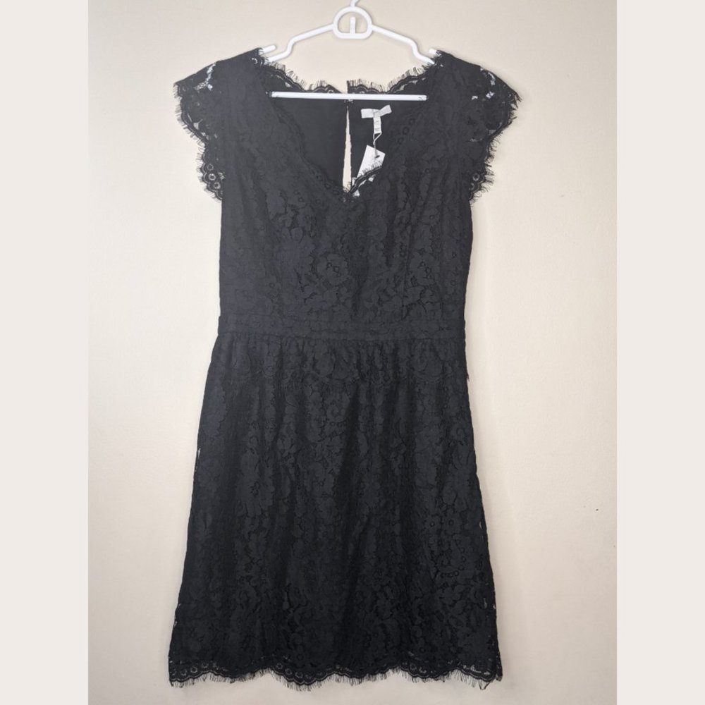 Joie Lebanon Lace Mini Dress Black Size Medium NWT LBD Cocktail Party - Picture 4 of 11